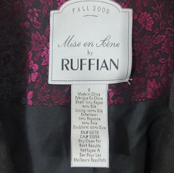 Mise en Scene by Ruffian 0 Floral Brocade Jacquard Cropped Jacket Blazer - Picture 5 of 5